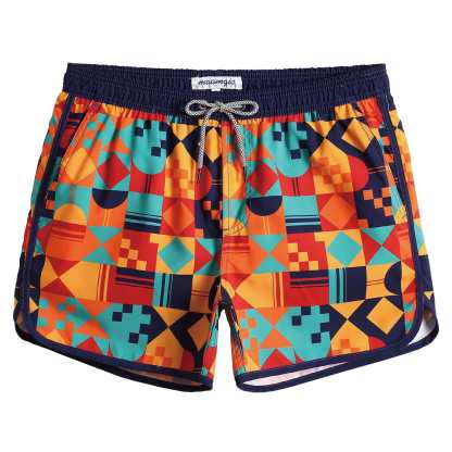 4.5 Inch Inseam Vintage Stretch Swallow Homing Swim Trunks-VibeCloset