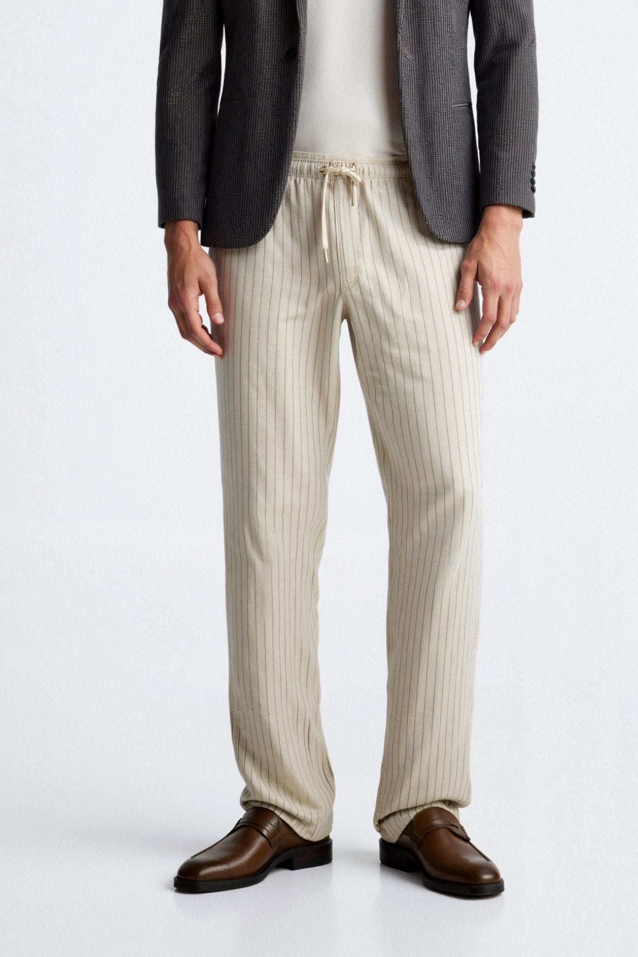 Old Money Breathable Solid Drawstring Linen Pants-VibeCloset