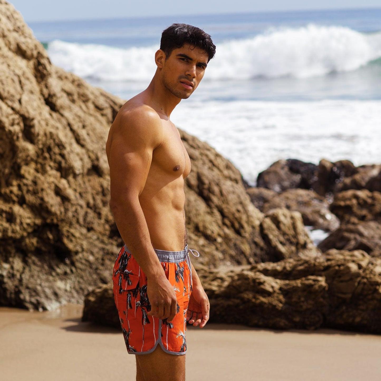 4.5 Inch Inseam Vintage Stretch Coconut Swim Trunks-VibeCloset