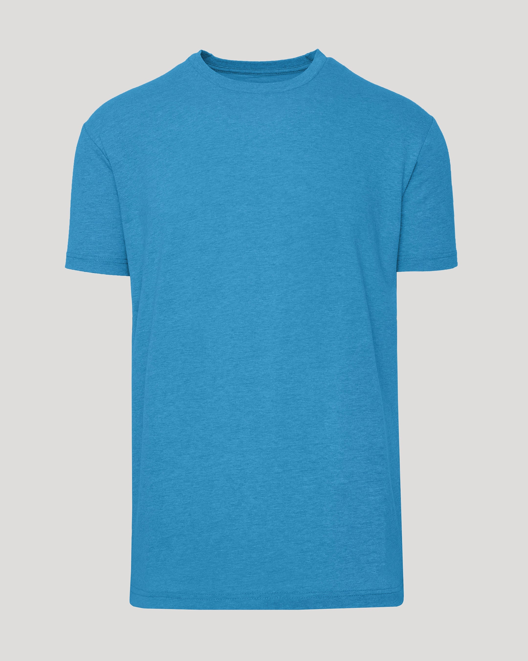 Dark Heather Bahama Blue Short Sleeve Crew Neck Tee-VibeCloset