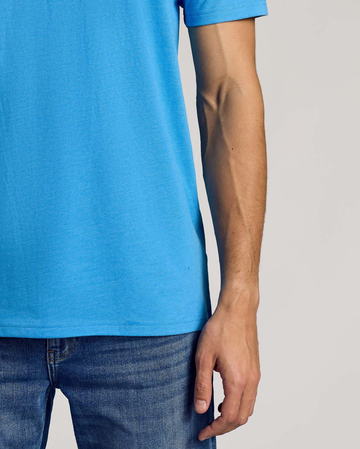 Dark Heather Bahama Blue Short Sleeve Crew Neck Tee-VibeCloset