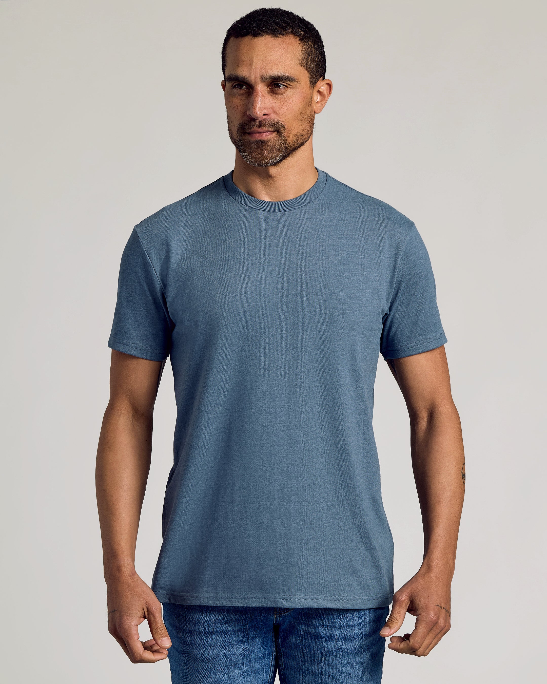 Dark Heather Tempest Short Sleeve Crew Neck Tee-VibeCloset