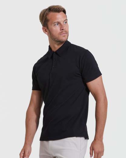All Black Short Sleeve Polo 3-Pack-VibeCloset