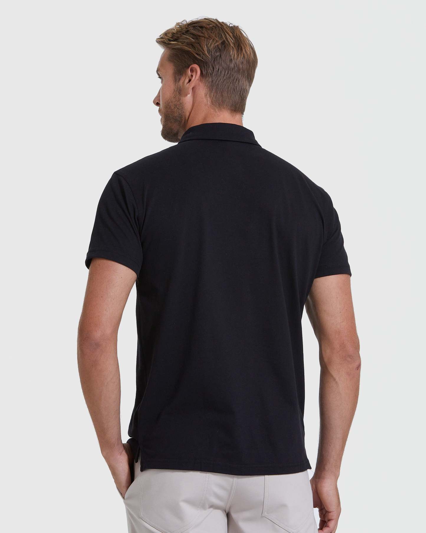 All Black Short Sleeve Polo 3-Pack-VibeCloset