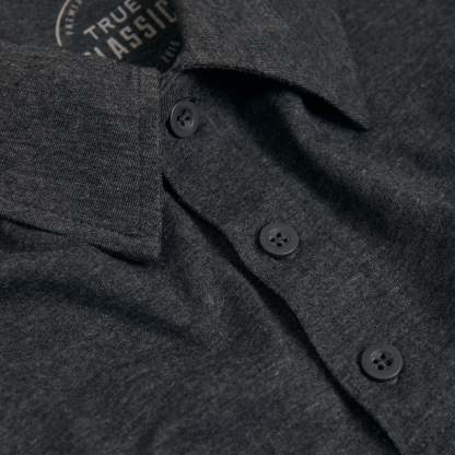 Charcoal Heather Gray Short Sleeve Polo-VibeCloset