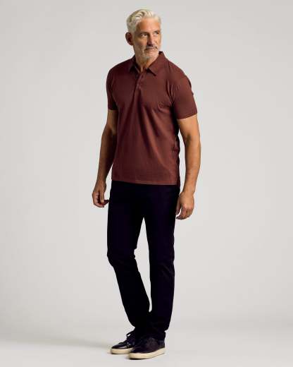 Dark Chocolate Short Sleeve Polo-VibeCloset