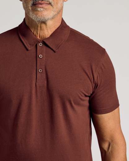 Dark Chocolate Short Sleeve Polo-VibeCloset