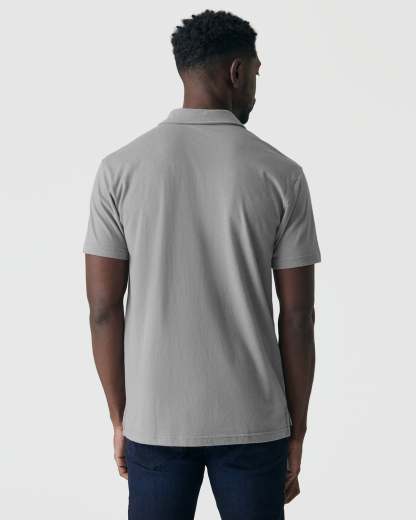 Glacier Gray Short Sleeve Polo-VibeCloset