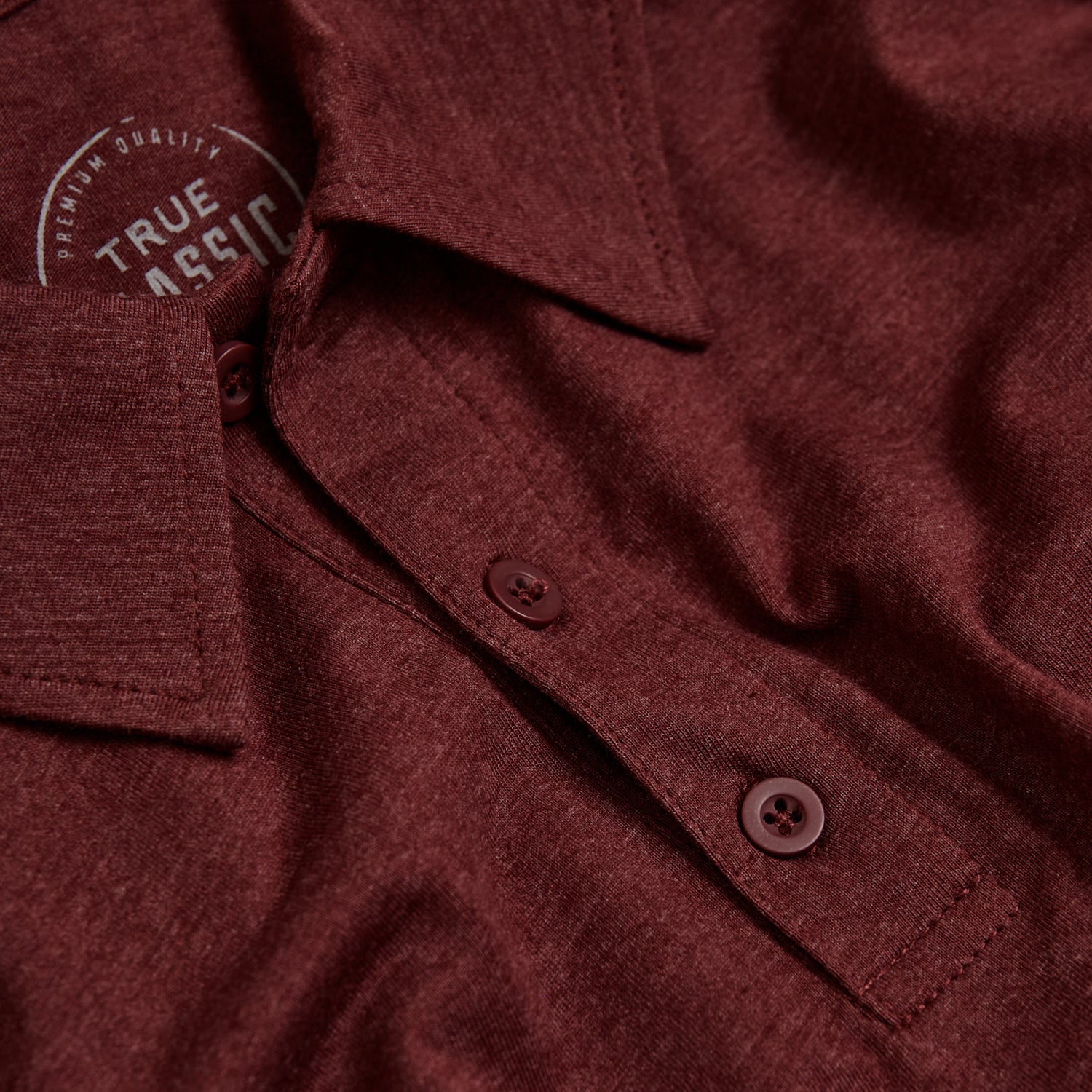 Heather Burgundy Short Sleeve Polo-VibeCloset