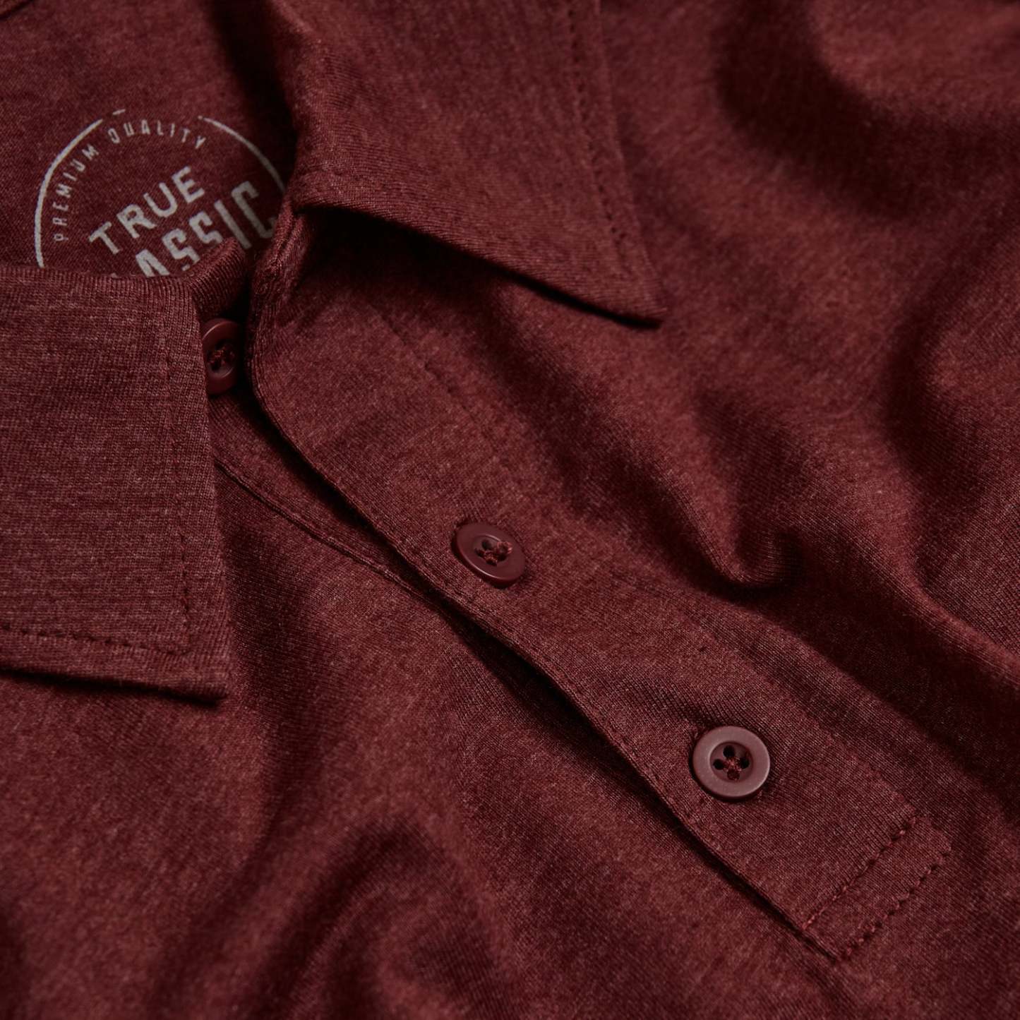 Heather Burgundy Short Sleeve Polo-VibeCloset