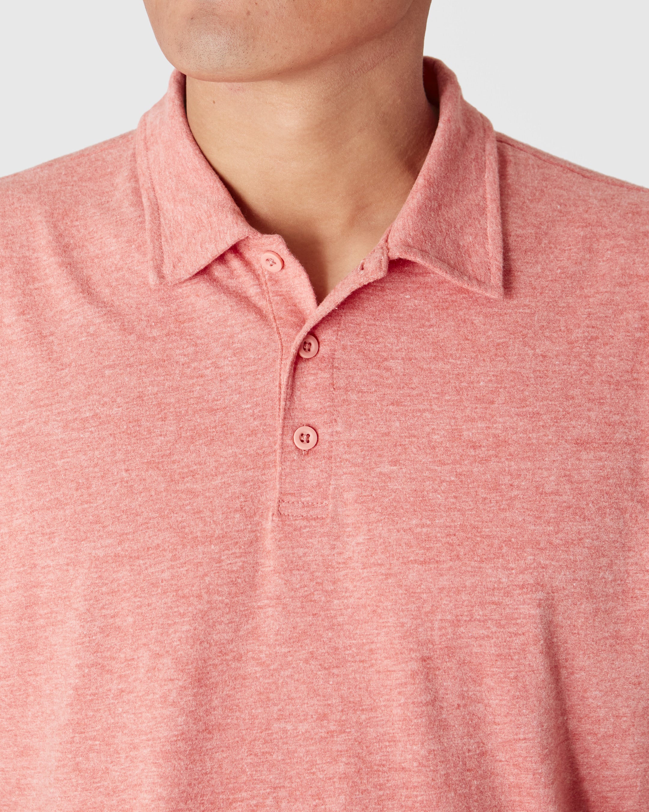 Heather Cayenne Short Sleeve Polo-VibeCloset