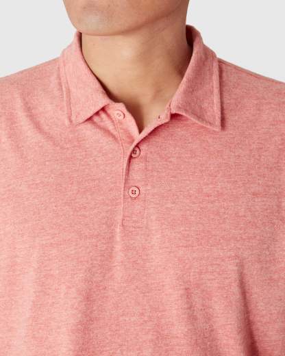 Heather Cayenne Short Sleeve Polo-VibeCloset