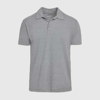 Heather Gray Short Sleeve Polo-VibeCloset