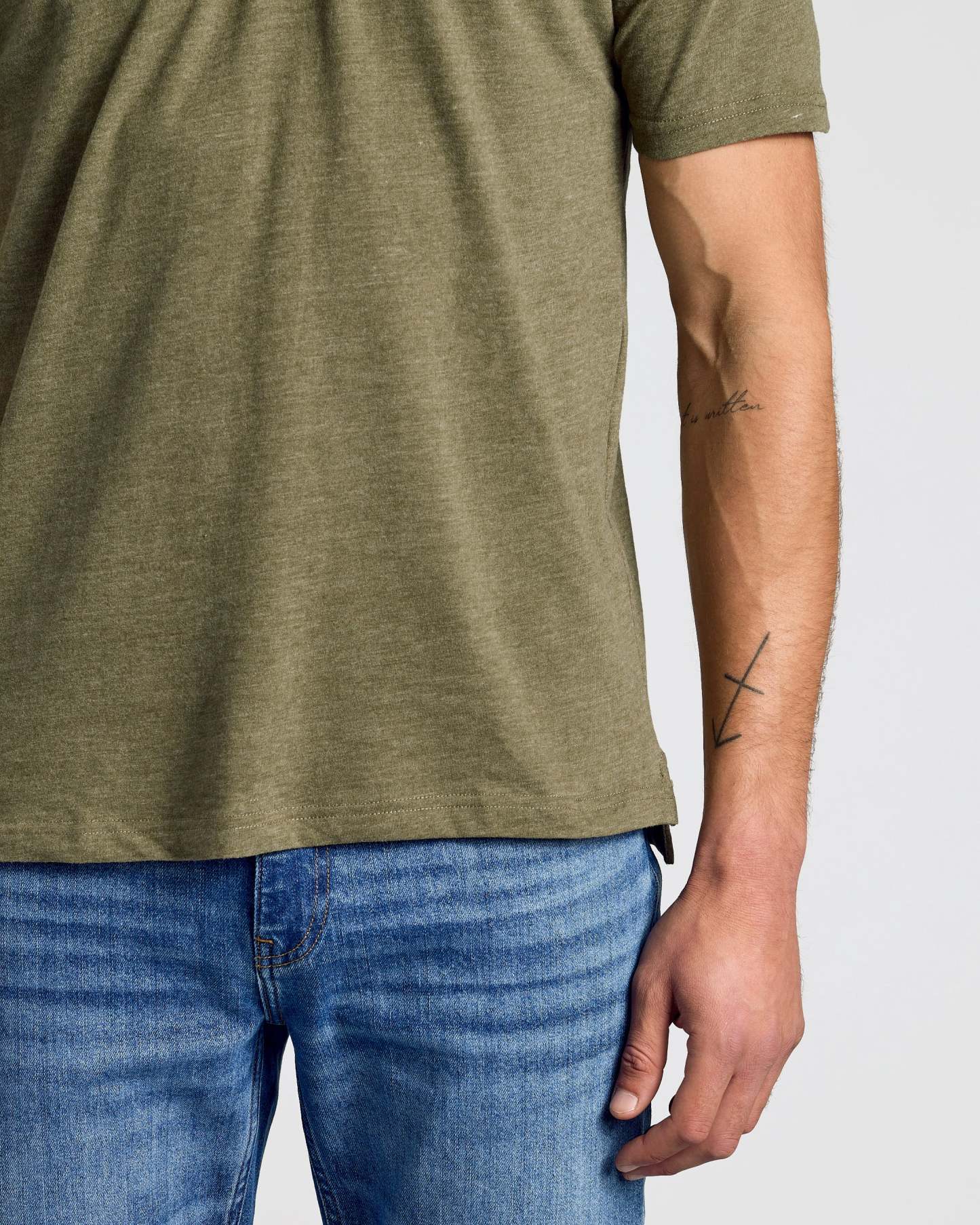 Heather Military Green Short Sleeve polo-VibeCloset