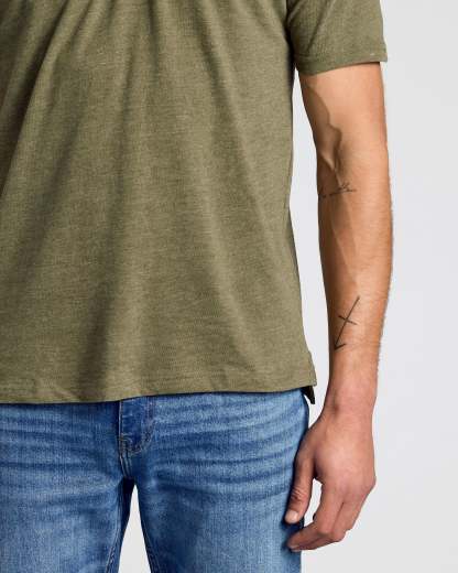 Heather Military Green Short Sleeve polo-VibeCloset
