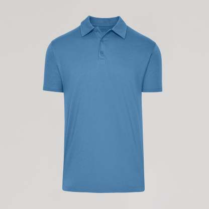Indigo Short Sleeve Polo-VibeCloset