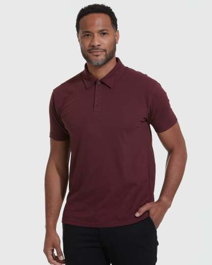 Mahogany Short Sleeve Polo-VibeCloset