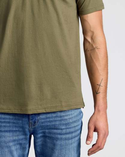 Military Green Short Sleeve Polo-VibeCloset