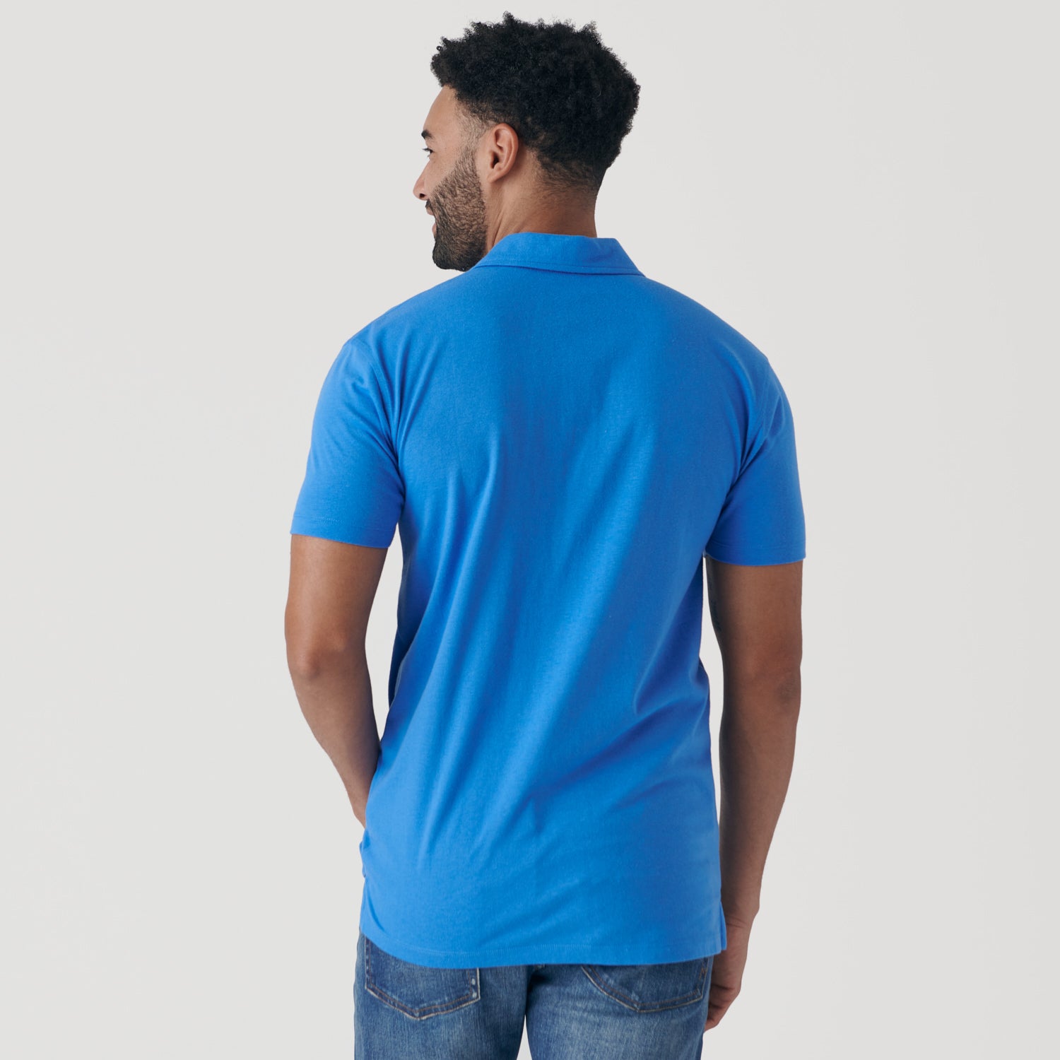 Periwinkle Blue Short Sleeve Polo-VibeCloset