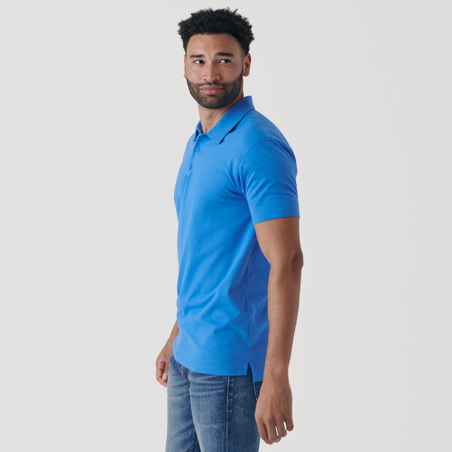 Periwinkle Blue Short Sleeve Polo-VibeCloset