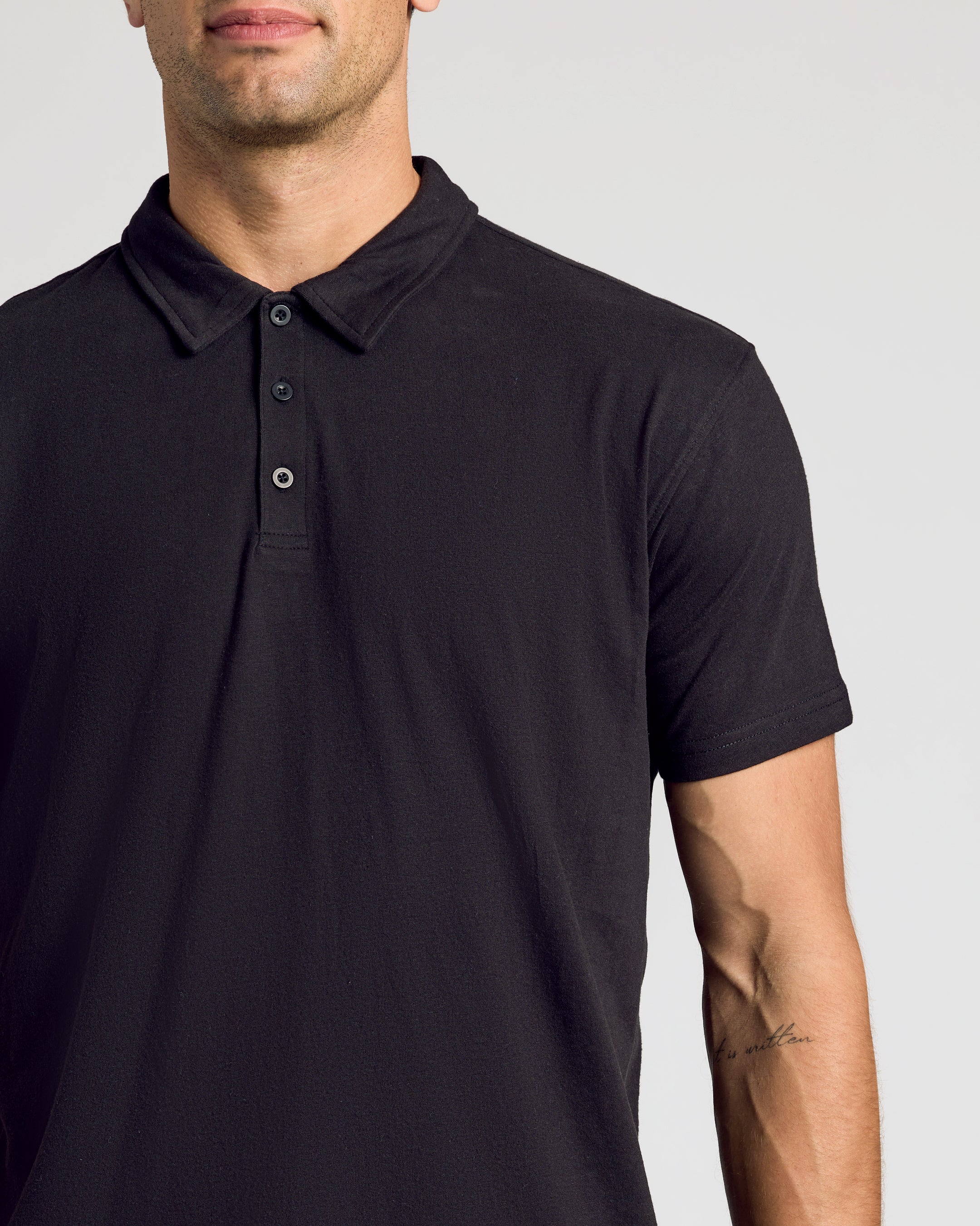 Black Short Sleeve Polo-VibeCloset