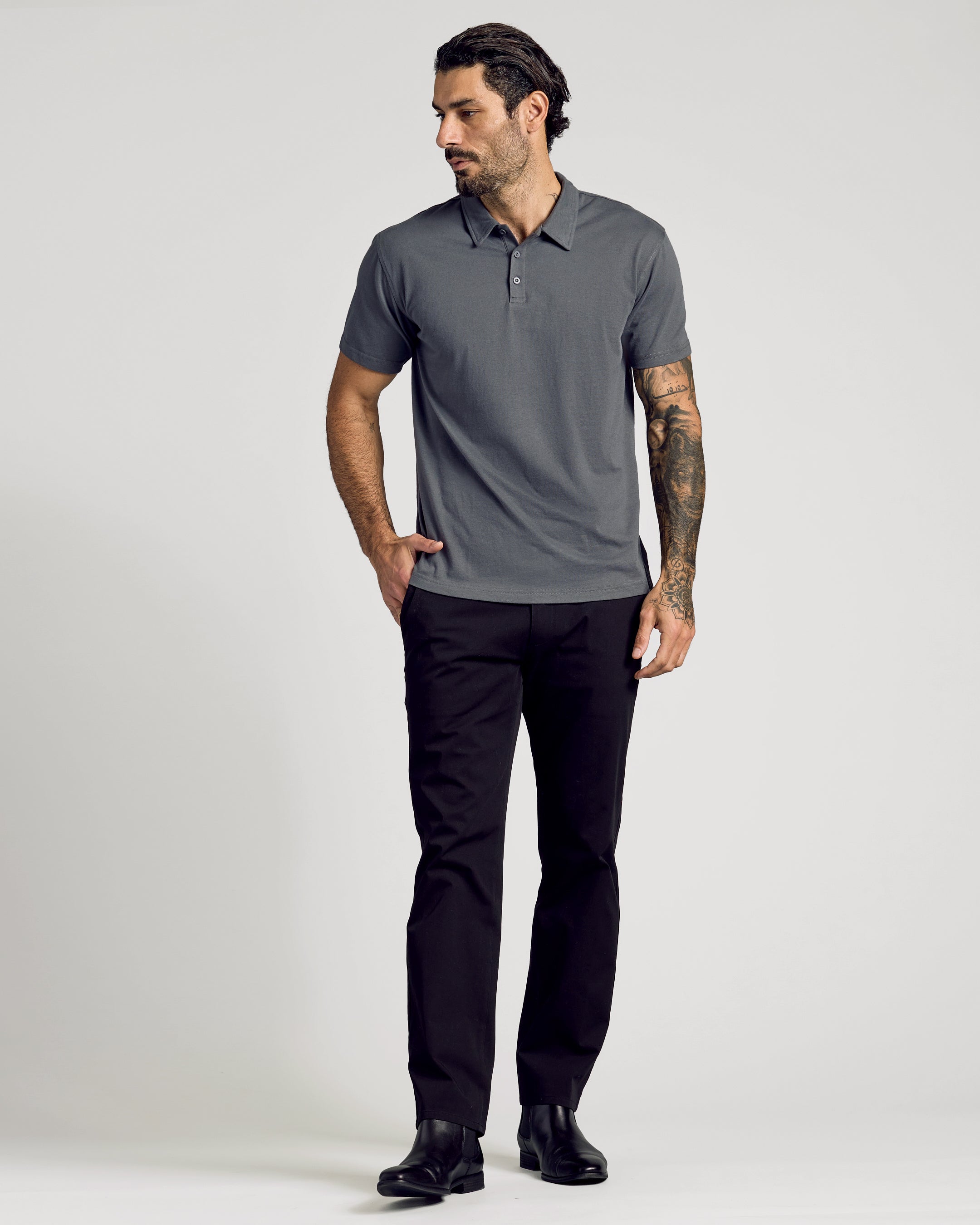 Carbon Short Sleeve Polo-VibeCloset