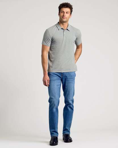Heather Gray Short Sleeve Polo-VibeCloset