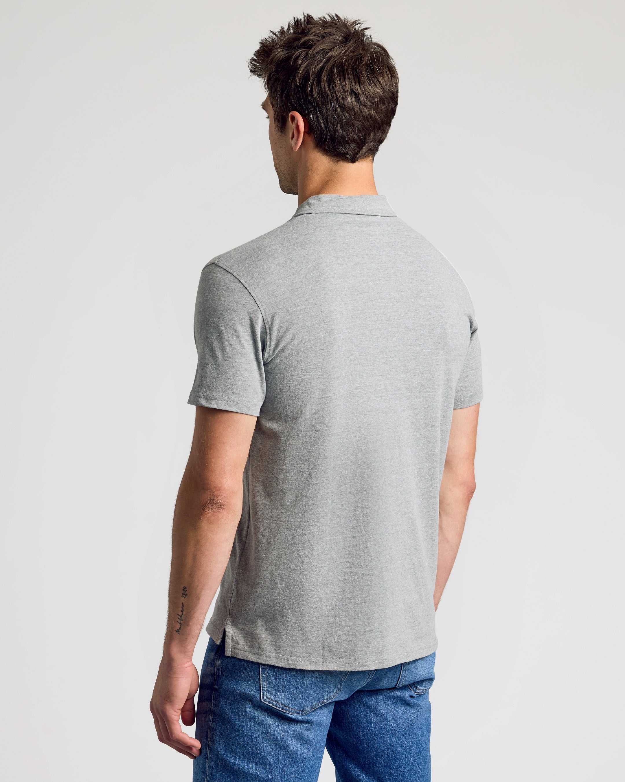 Heather Gray Short Sleeve Polo-VibeCloset
