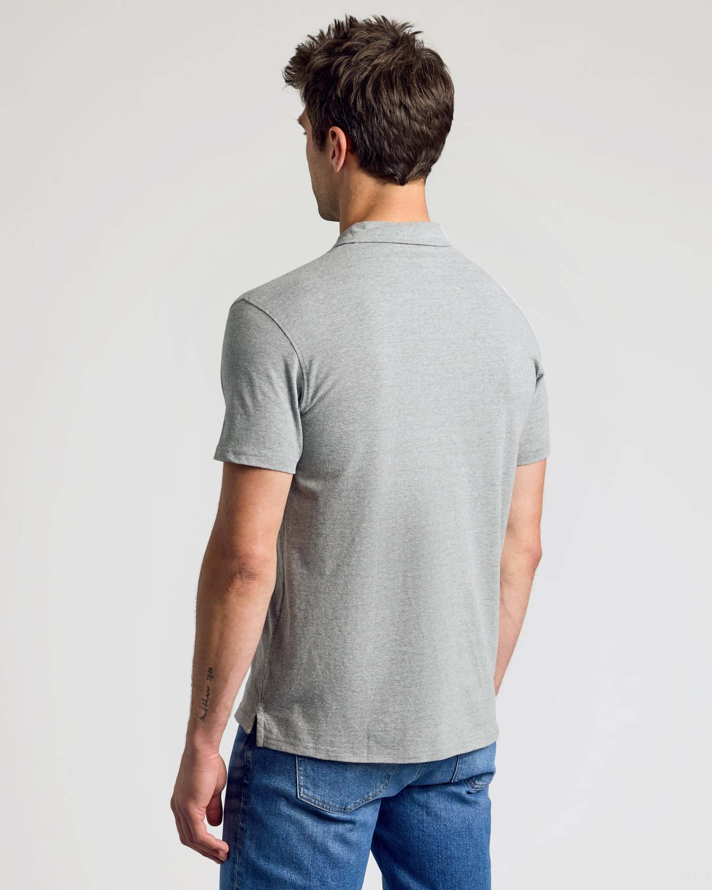 Heather Gray Short Sleeve Polo-VibeCloset