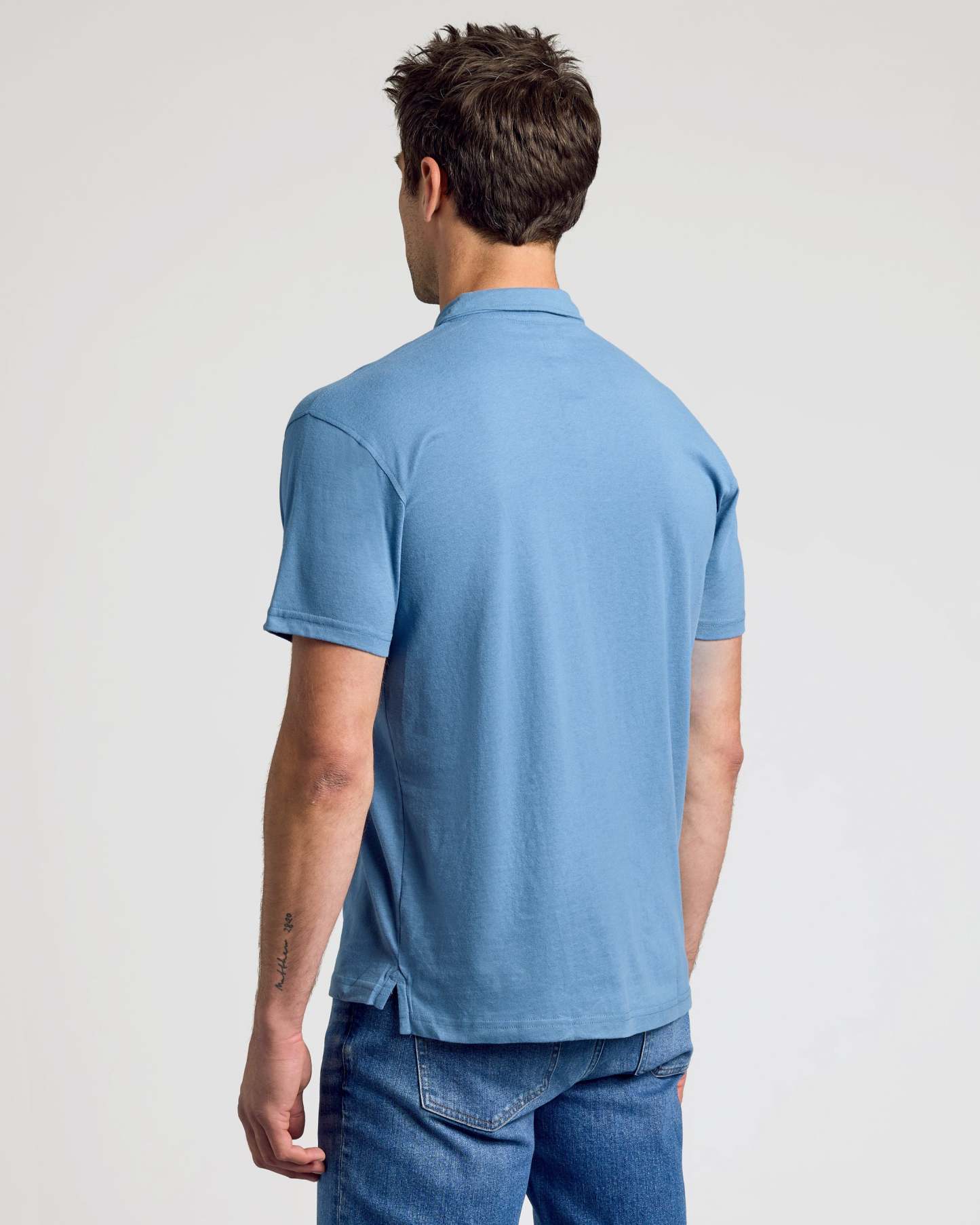 Indigo Short Sleeve Polo-VibeCloset