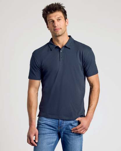 Navy Short Sleeve Polo-VibeCloset