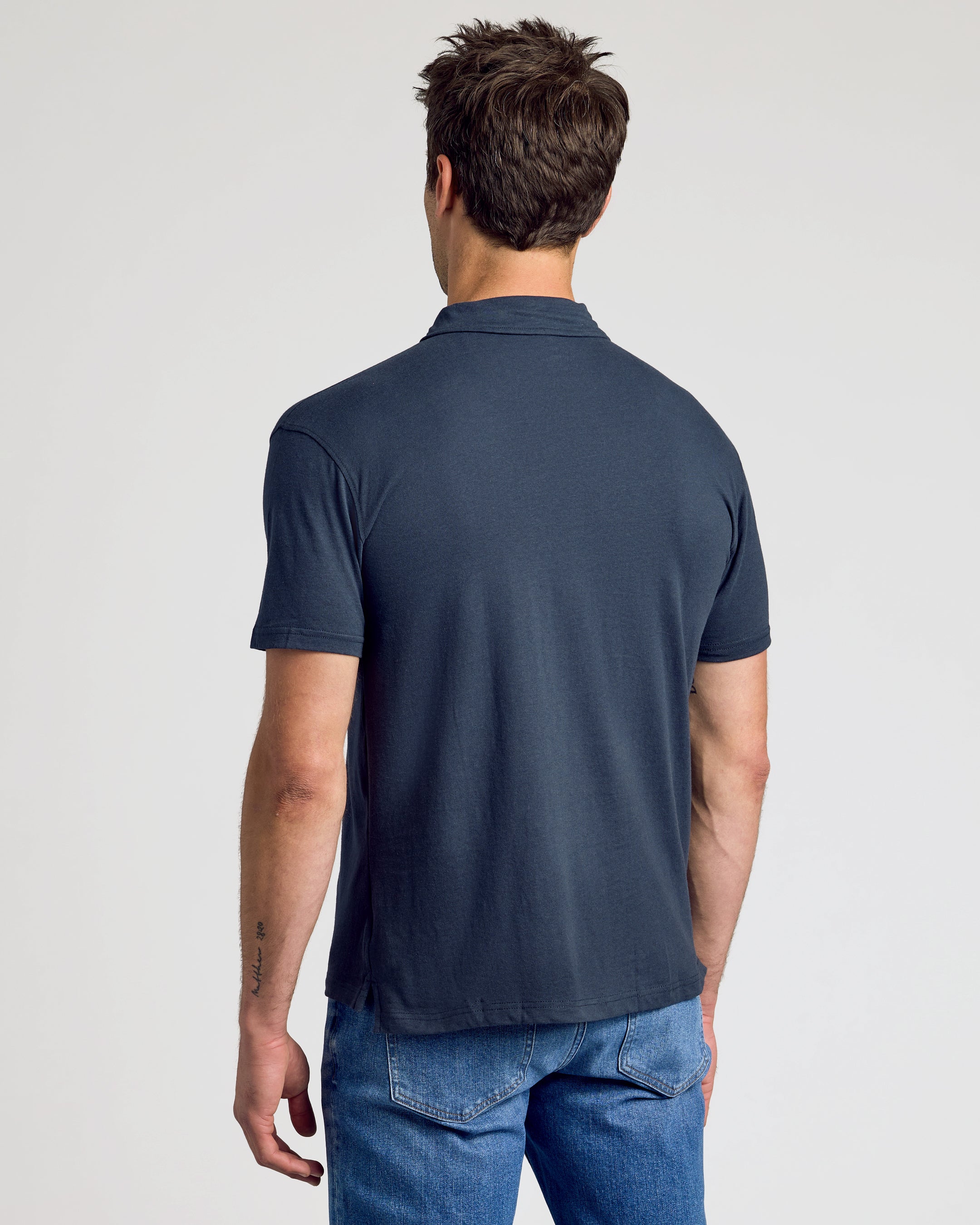 Navy Short Sleeve Polo-VibeCloset