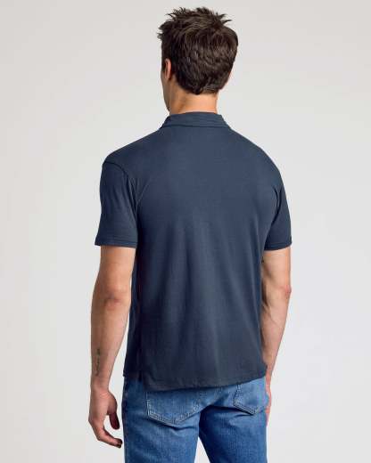 Navy Short Sleeve Polo-VibeCloset