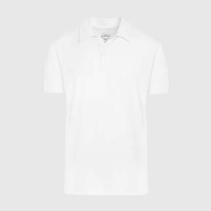 White Short Sleeve Polo-VibeCloset