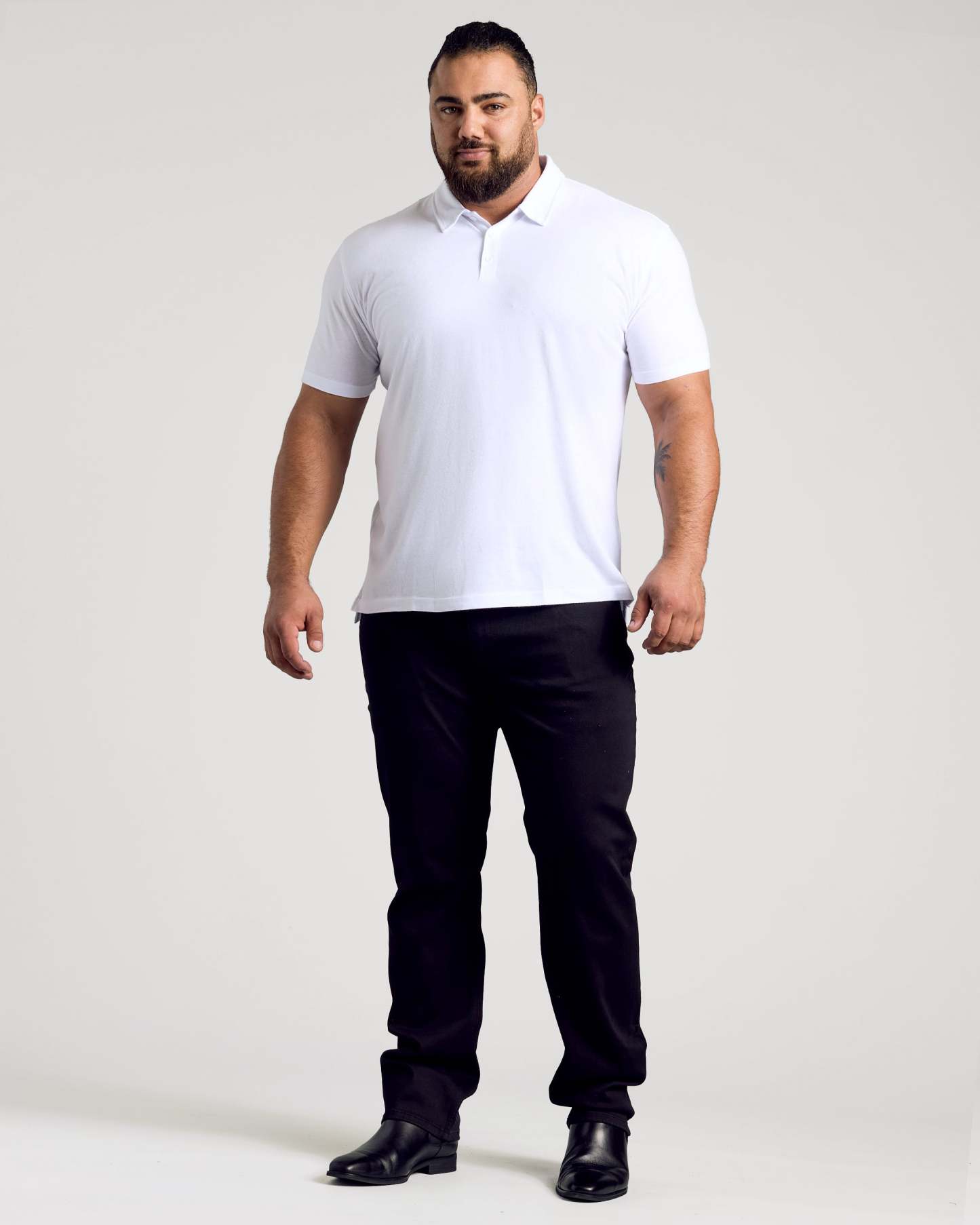 White Short Sleeve Polo-VibeCloset