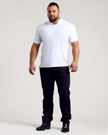 White Short Sleeve Polo-VibeCloset