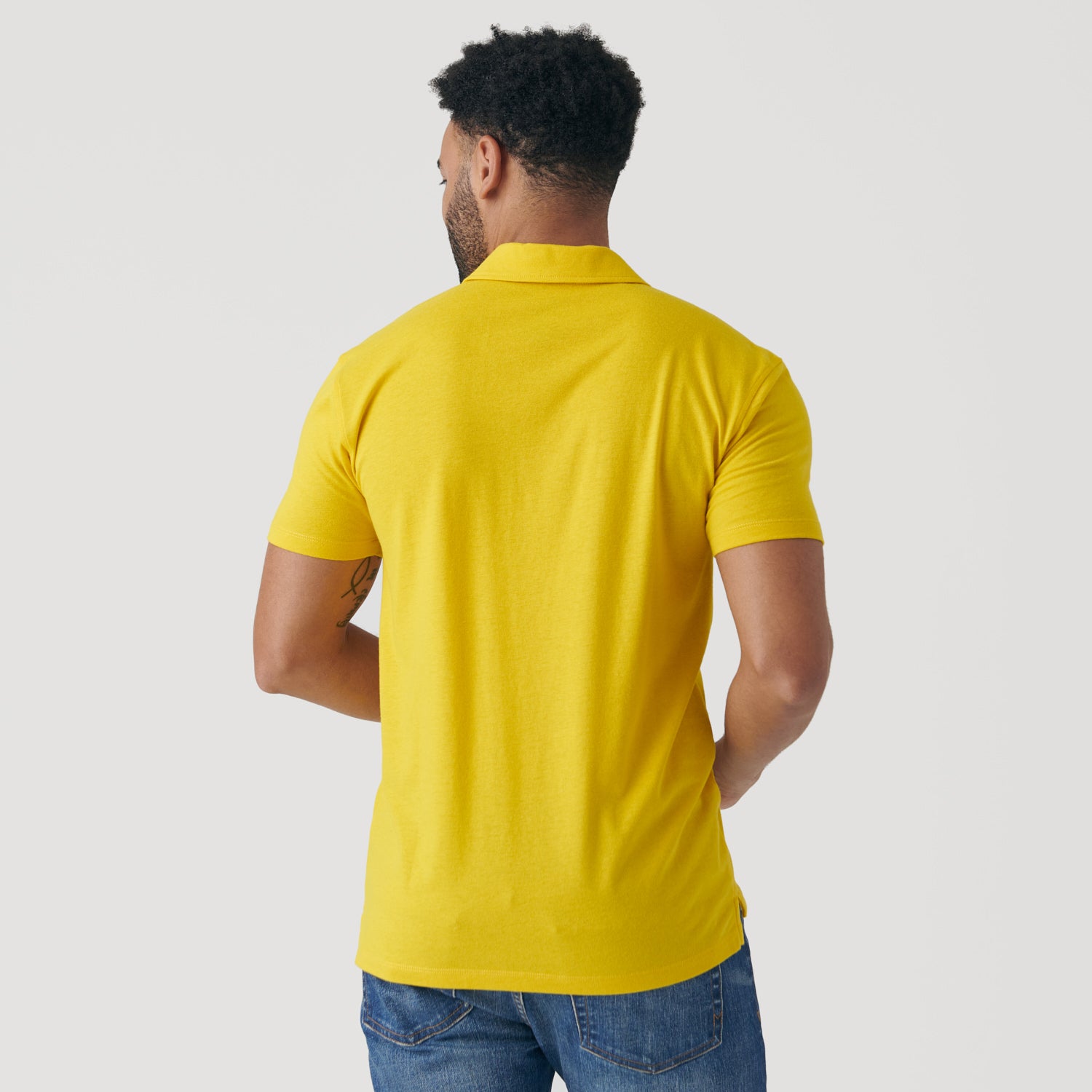 Yellow Short Sleeve Polo-VibeCloset