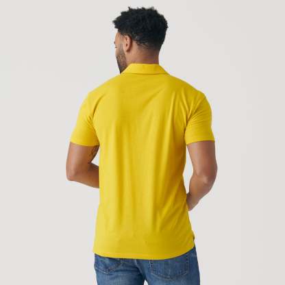 Yellow Short Sleeve Polo-VibeCloset