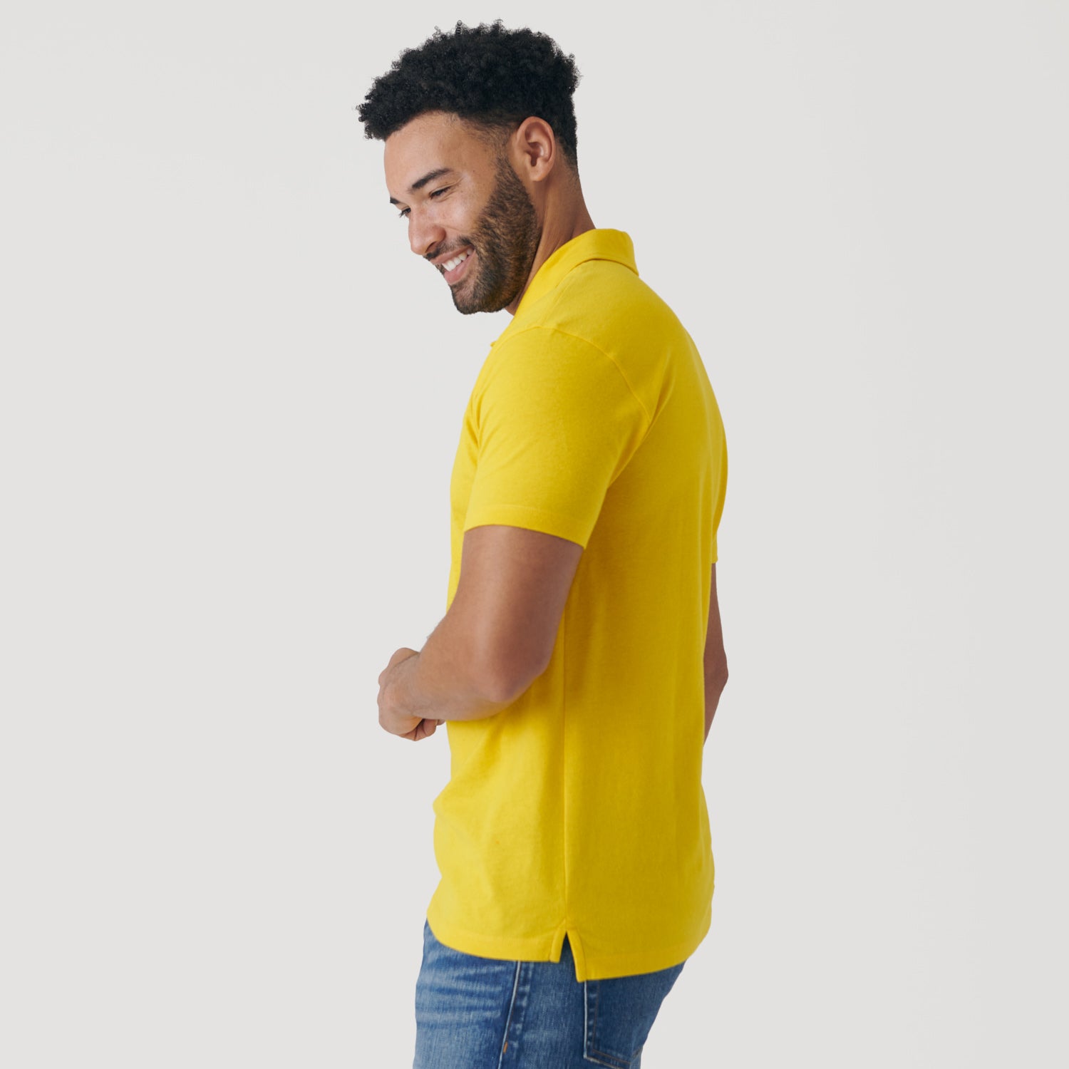 Yellow Short Sleeve Polo-VibeCloset