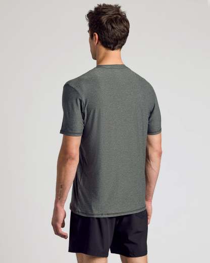 Charcoal Heather Gray Active Crew Neck Tee-VibeCloset