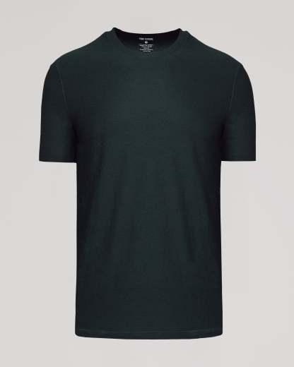 Dark Heather Forest Active Crew Neck Tee-VibeCloset