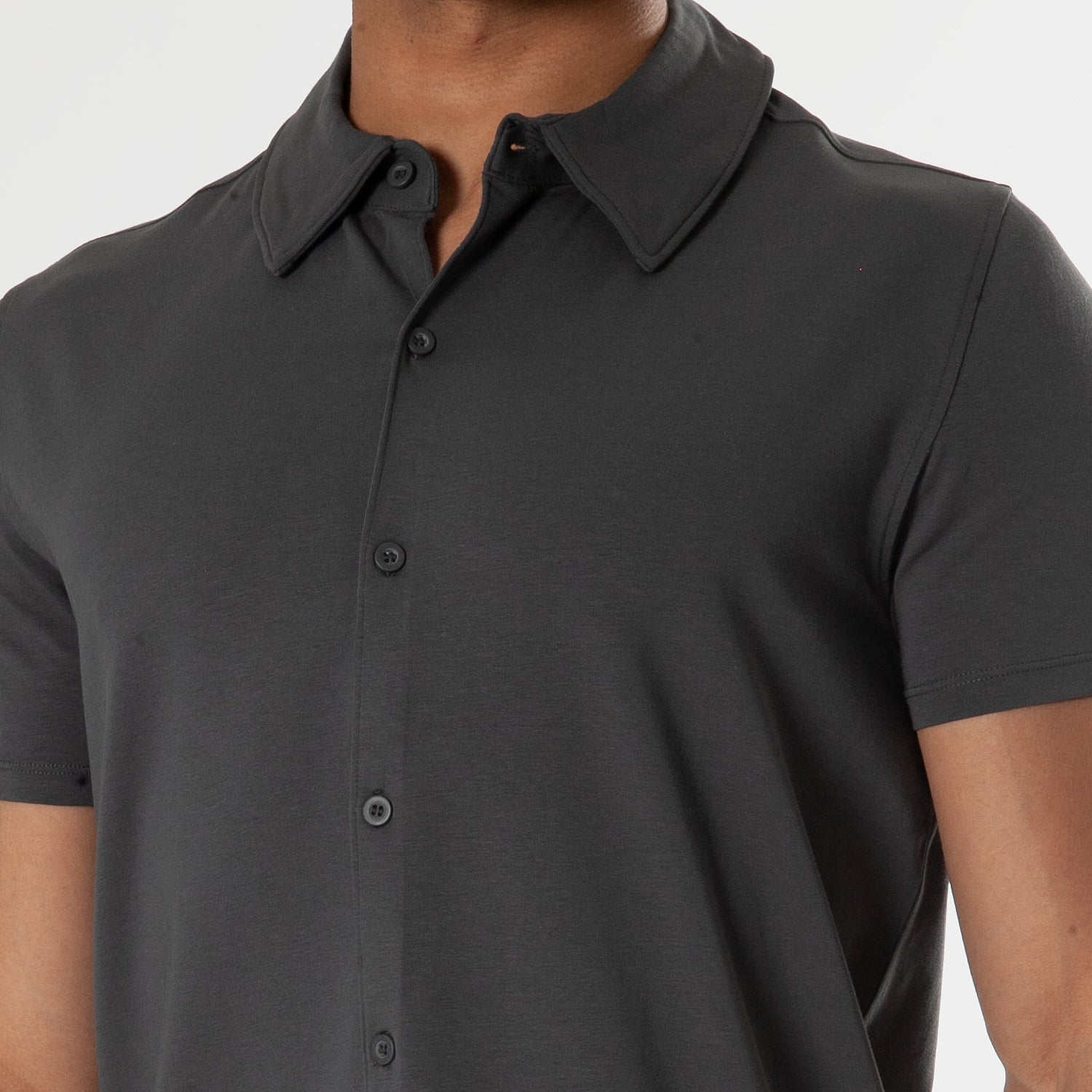 Carbon Short Sleeve Knit Shirt-VibeCloset