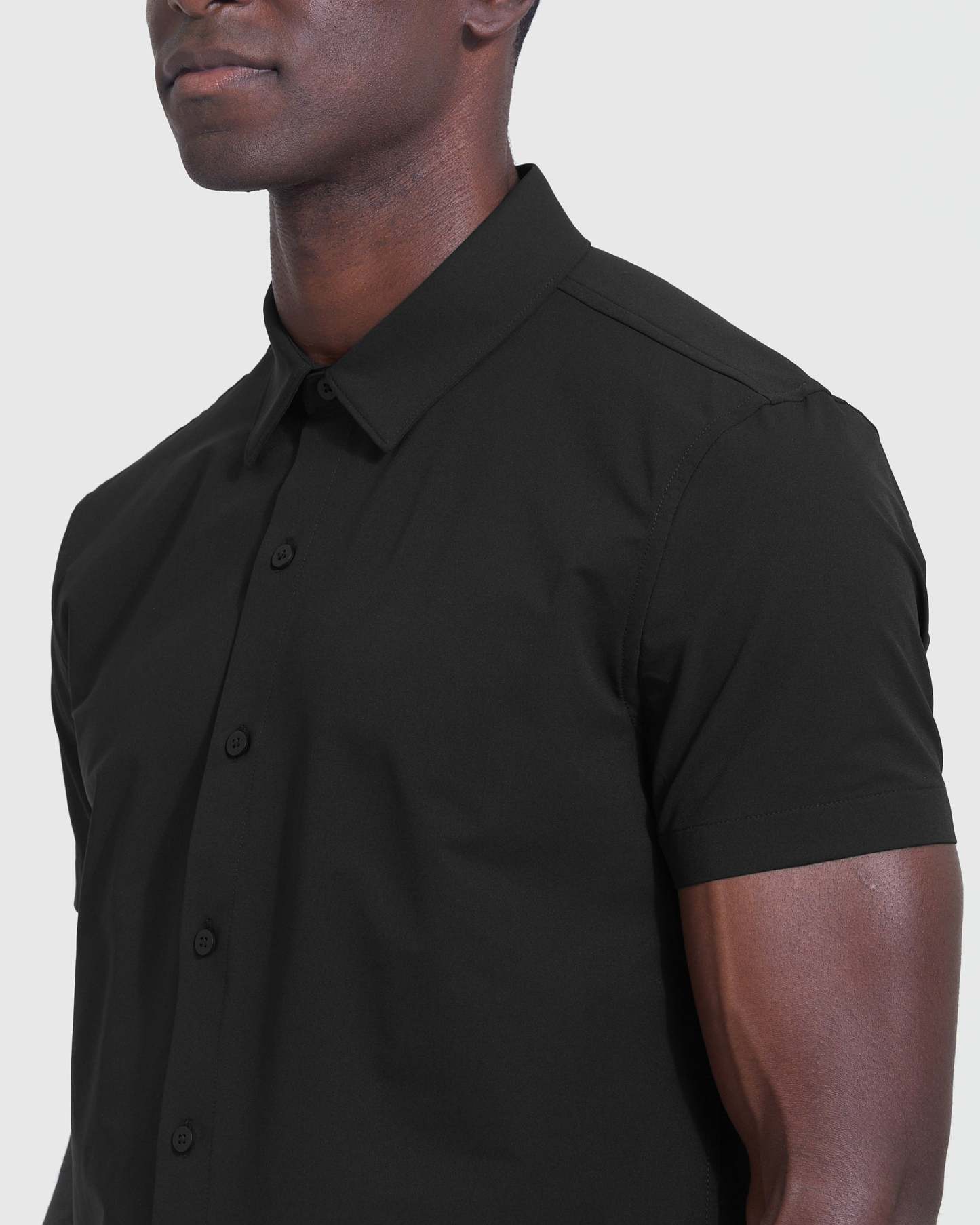 Black Commuter Short Sleeve Shirt-VibeCloset