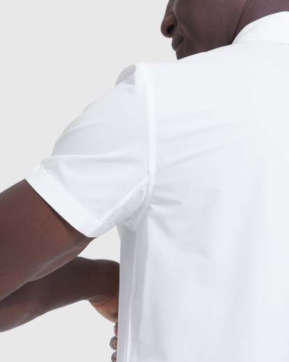 White Commuter Short Sleeve Shirt-VibeCloset