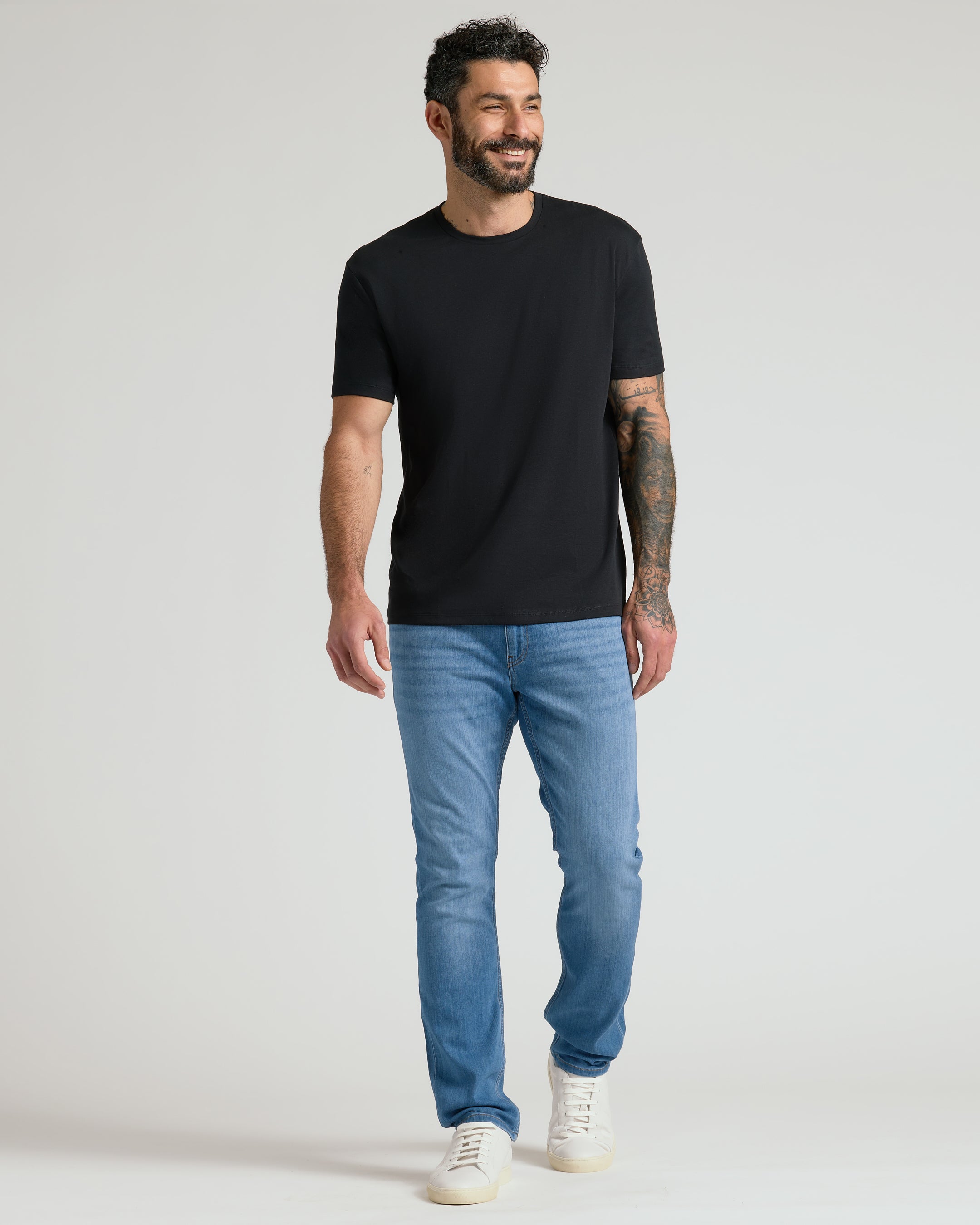 Black Classic Pima Crew-VibeCloset