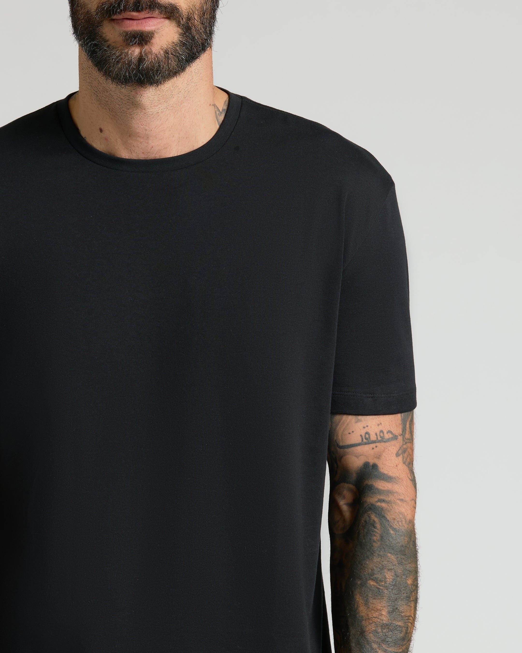 Black Classic Pima Crew-VibeCloset