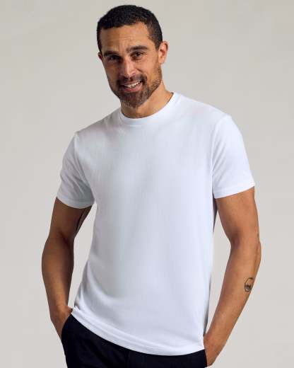 All White Short Sleeve Curved Hem Crew 6-Pack-VibeCloset