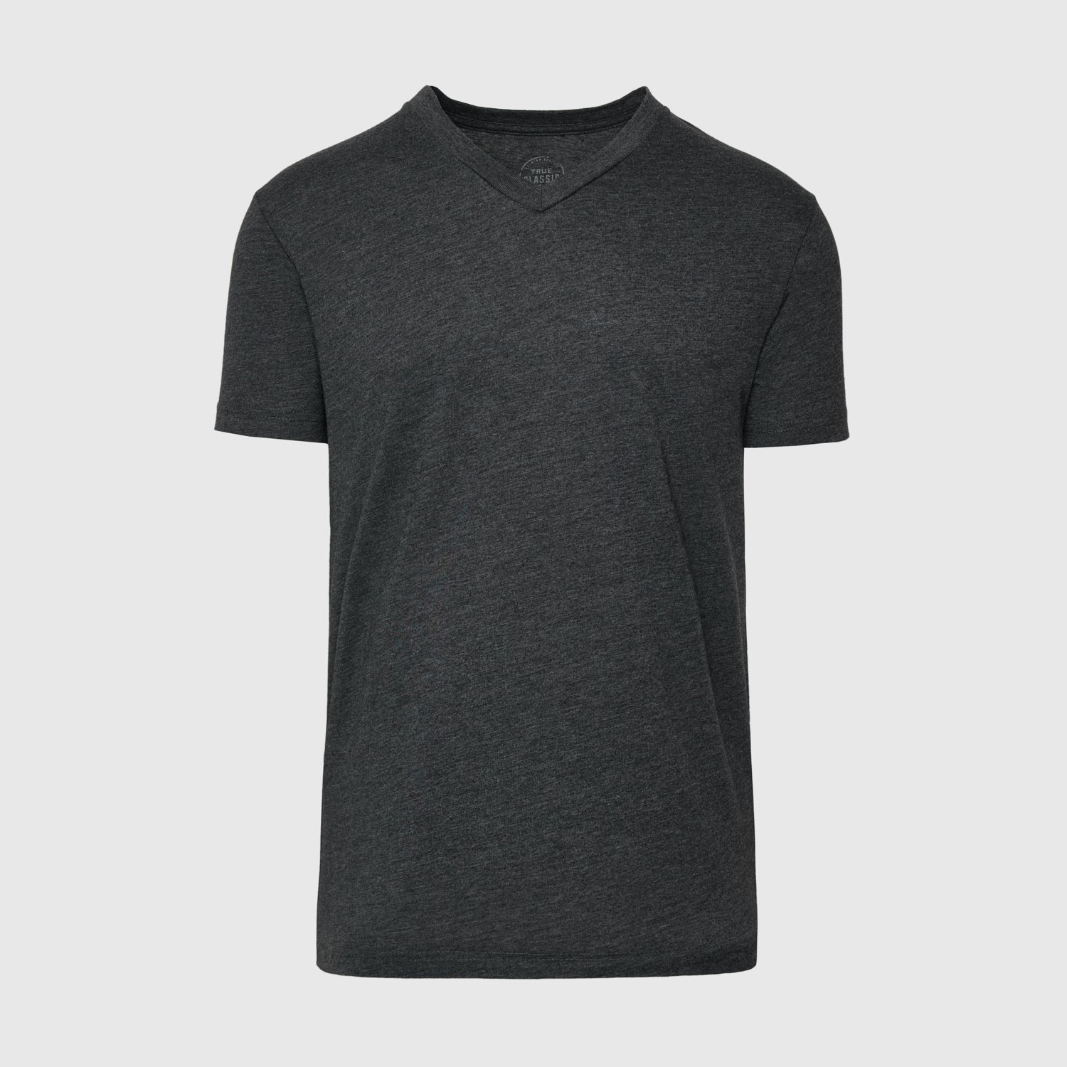 Charcoal Heather Gray V-Neck Tee-VibeCloset