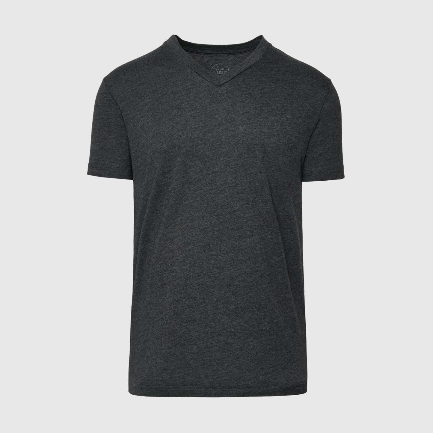 Charcoal Heather Gray V-Neck Tee-VibeCloset