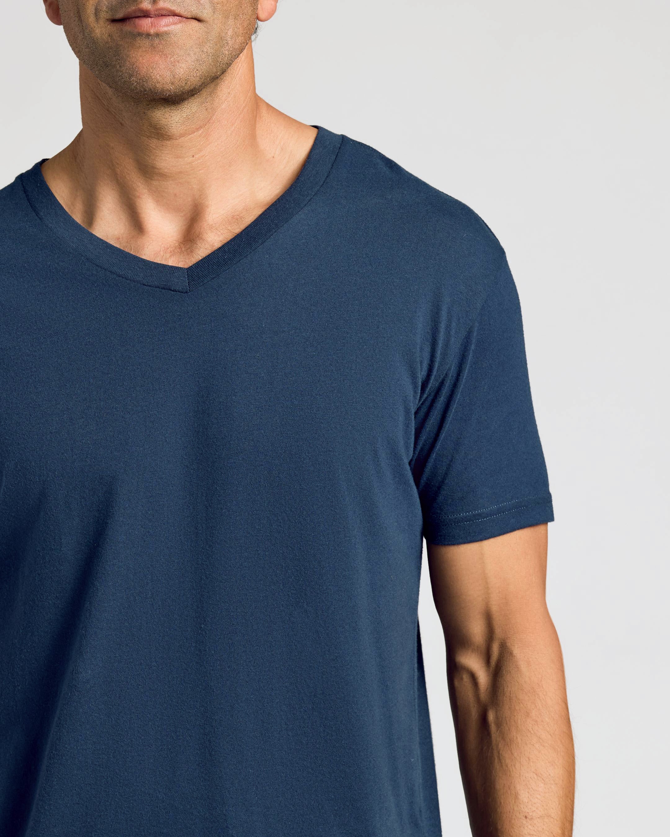 Navy V-Neck Tee-VibeCloset